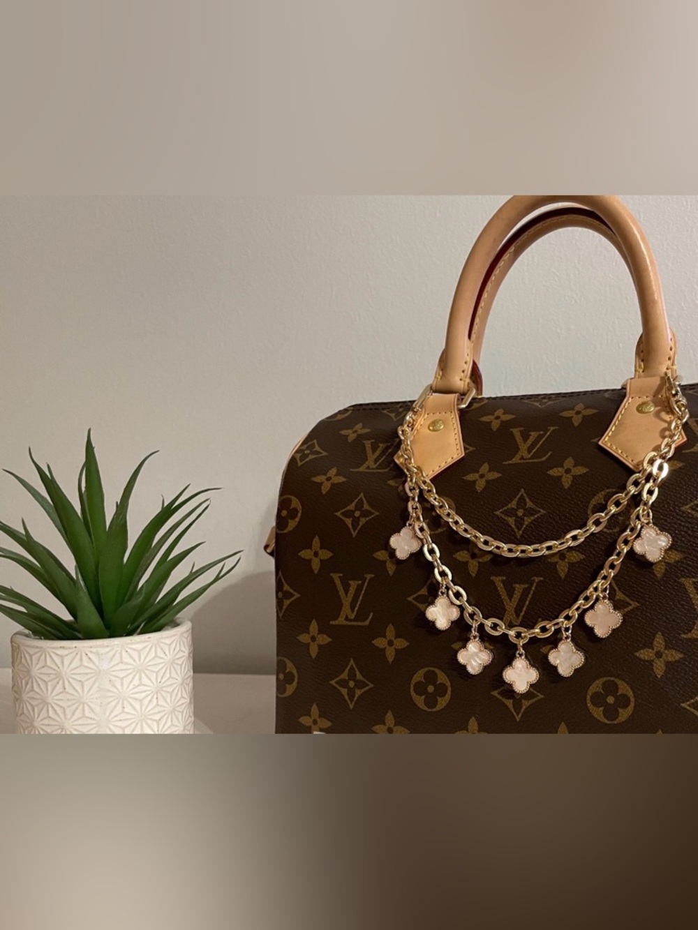 Gold purse chain; clover bag  Charm only selling !!